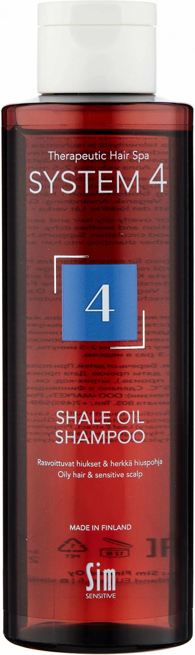 Sim Sensitive System 4 Special Shampoo Терапевтический шампунь No4 для очень жирной и чувствительной кожи головы, 250 мл
