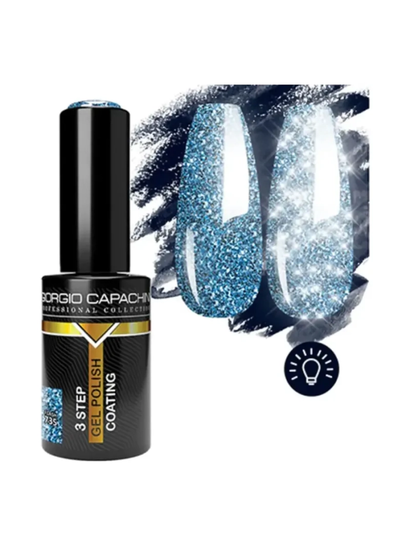 Светоотражающий гель лак с блестками т.735