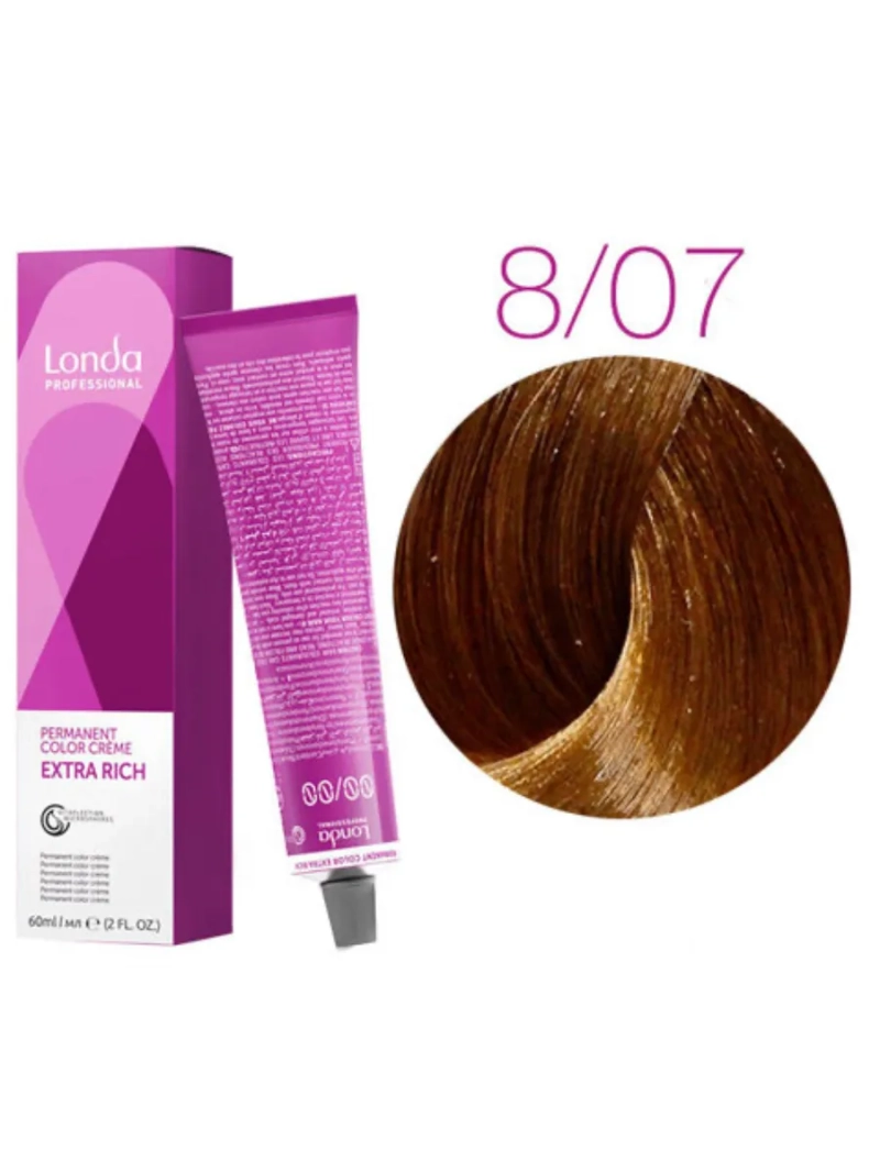 Стойкая крем-краска londacolor для волос Extra Rich 8/07
