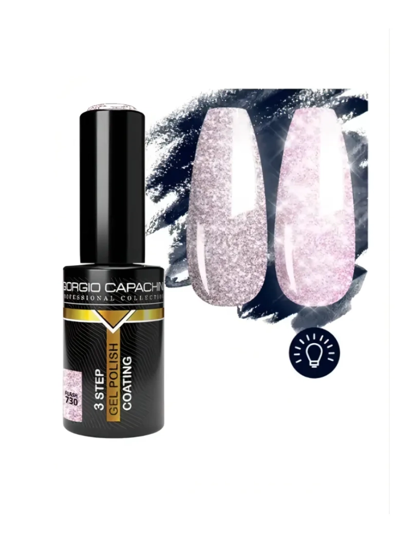 Светоотражающий гель лак с блестками т.730