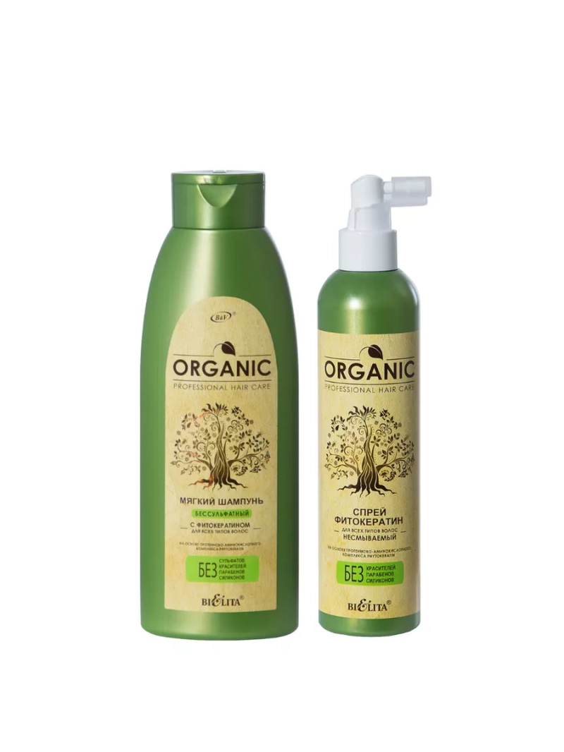 Бессульфатный шампунь + Спрей-фитокератин