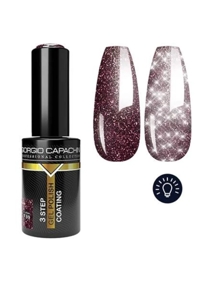 Светоотражающий гель лак с блестками т.739