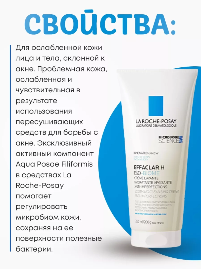 Успокаивающий гель для проблемной кожи лица и тела Effaclar