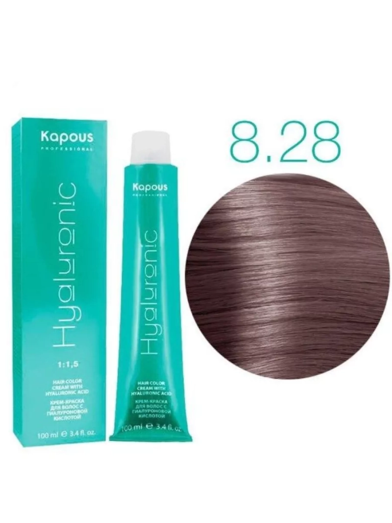 Стойкая крем-краска для волос с гиалуроновой кислотой 8/28