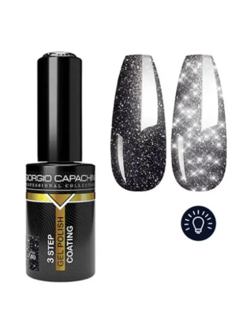 Светоотражающий гель лак с блестками т.740