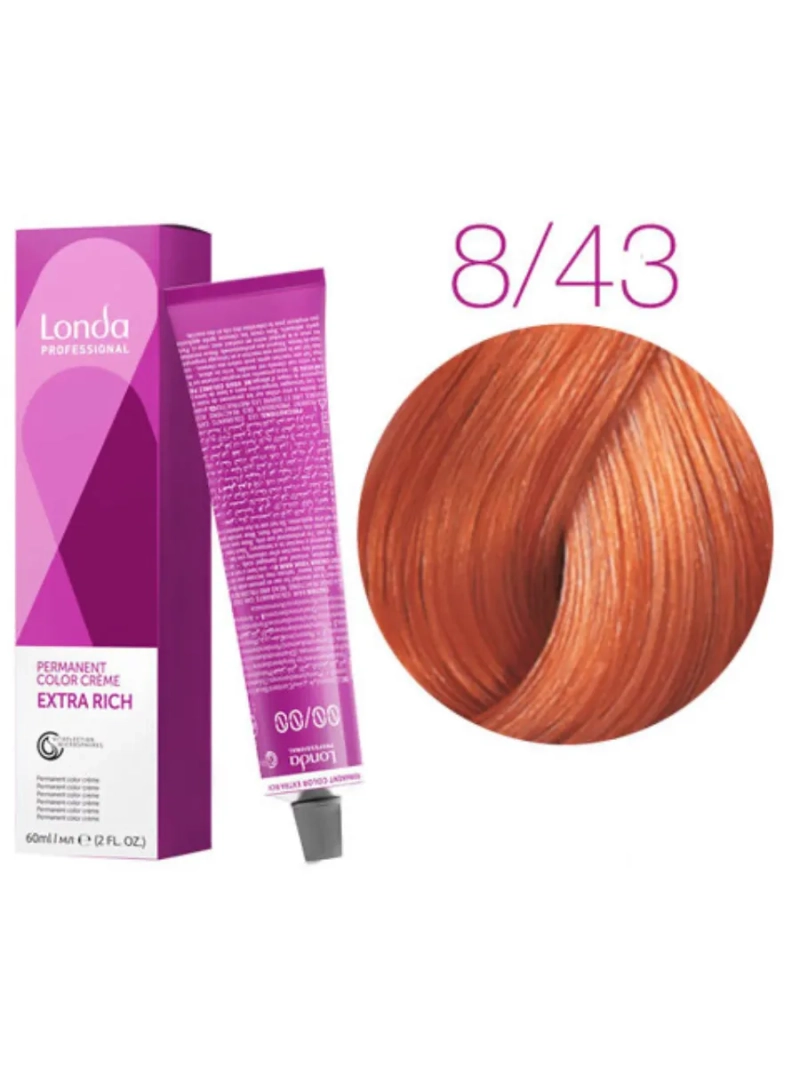 Стойкая крем-краска londacolor для волос Extra Rich 8/43