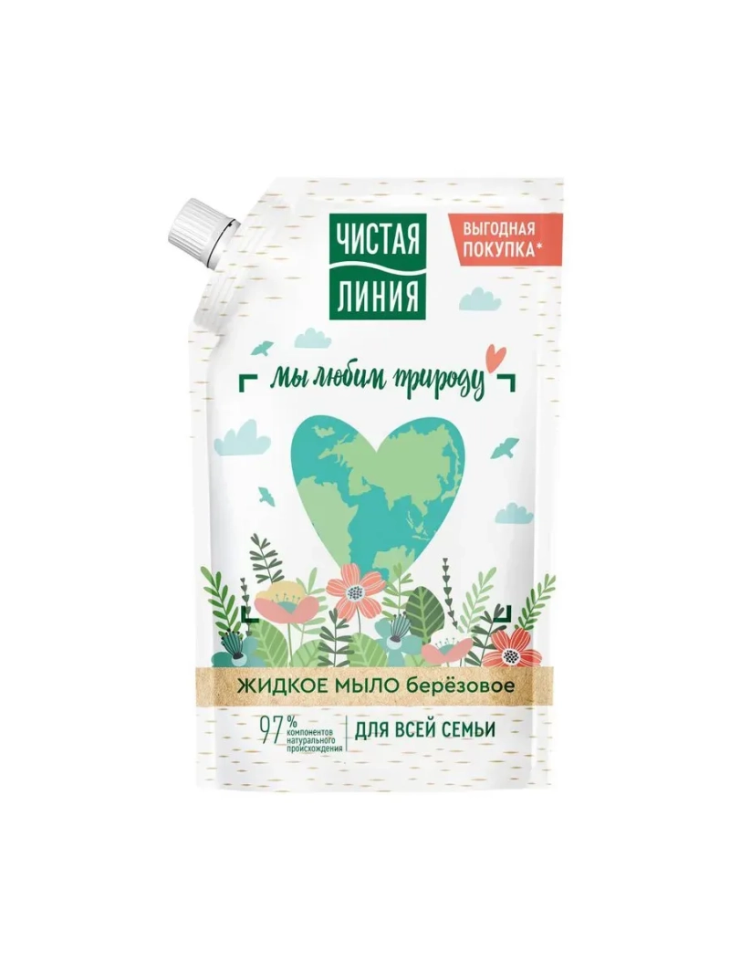 Жидкое мыло для всей семьи березовое, 500 мл