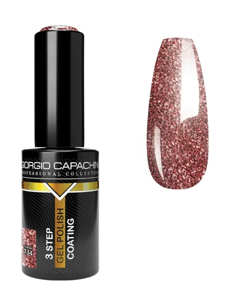 Светоотражающий гель лак с блестками т.734