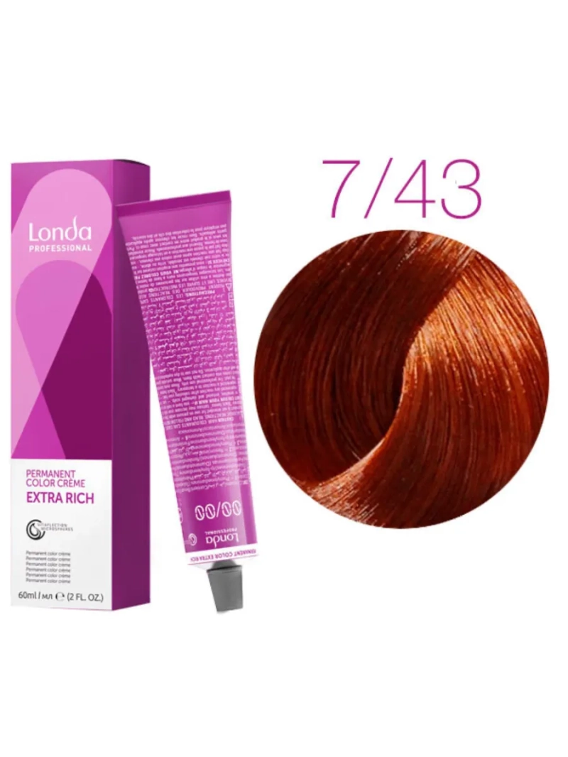 Стойкая крем-краска londacolor для волос Extra Rich 7/43