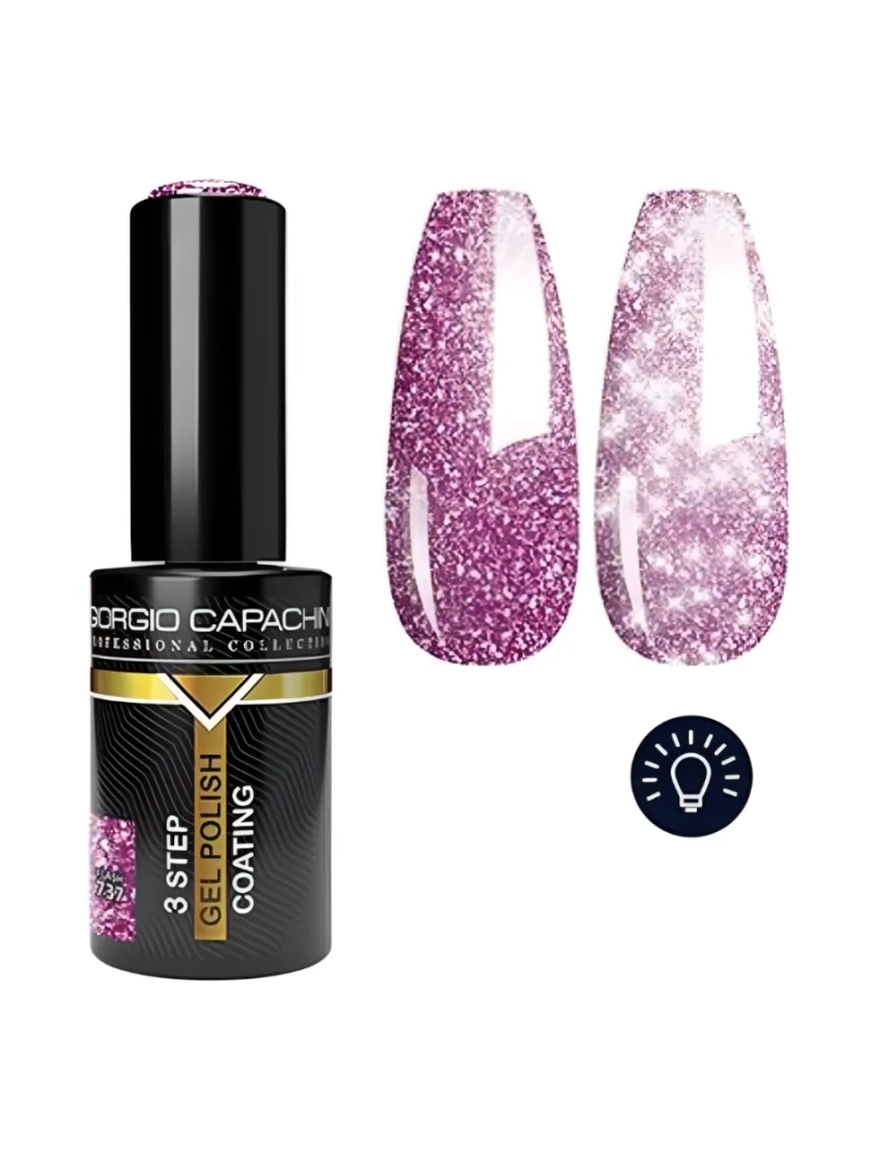 Светоотражающий гель лак с блестками т.737