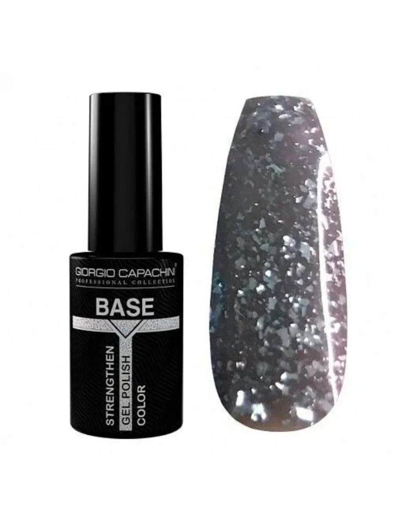 База для гель лака камуфлирующая цветная с поталью №16