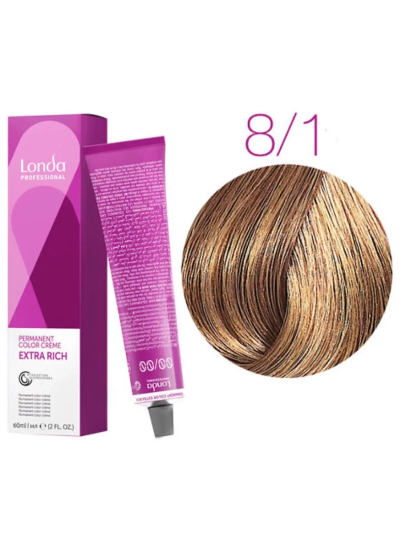 Стойкая крем-краска londacolor для волос Extra Rich 8/1
