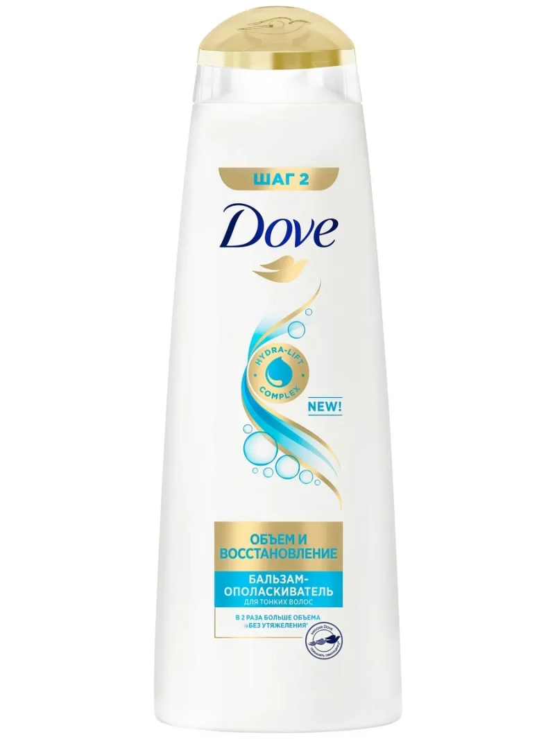 Дав Бальзам-ополаскиватель Объем и восстановление 350мл