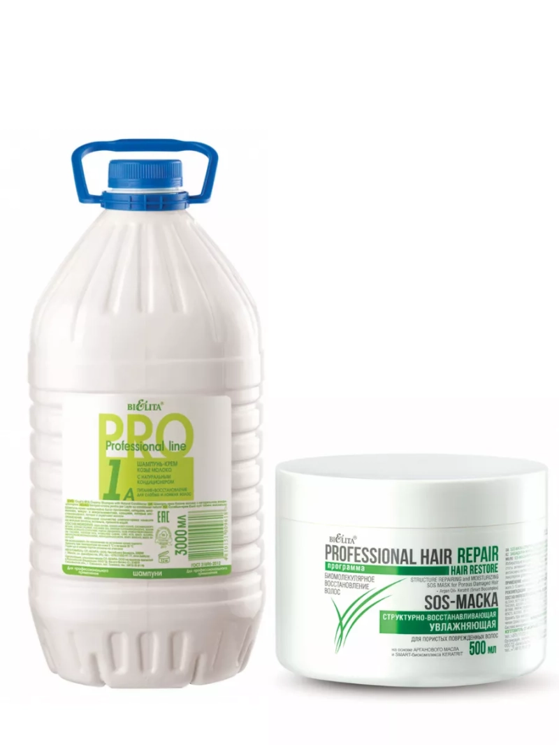 Набор для ухода за волосами. Шампунь Козье молоко+SOS маска