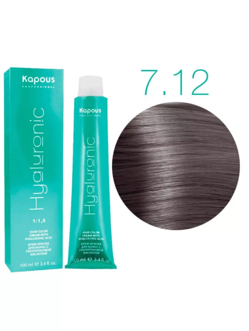 Стойкая крем-краска для волос с гиалуроновой кислотой 7/12