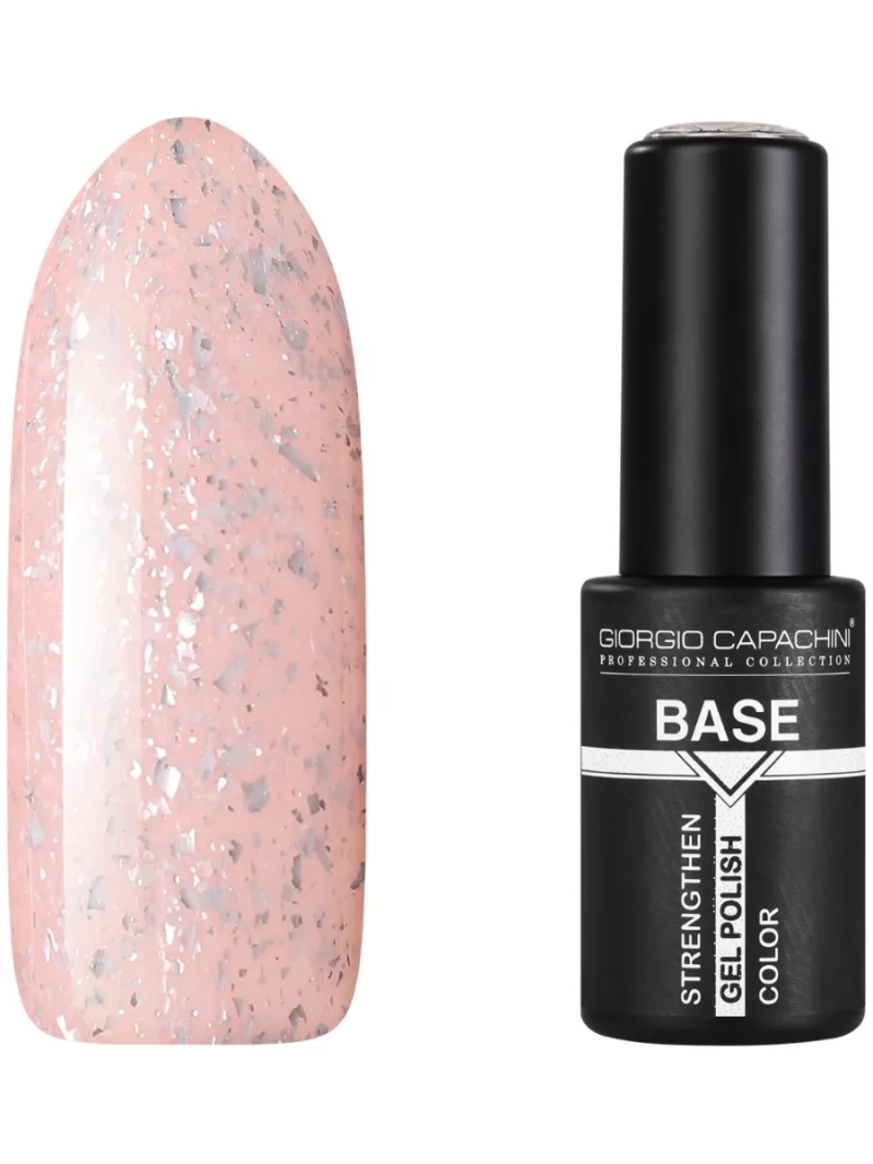 База для гель лака камуфлирующая цветная с поталью №13