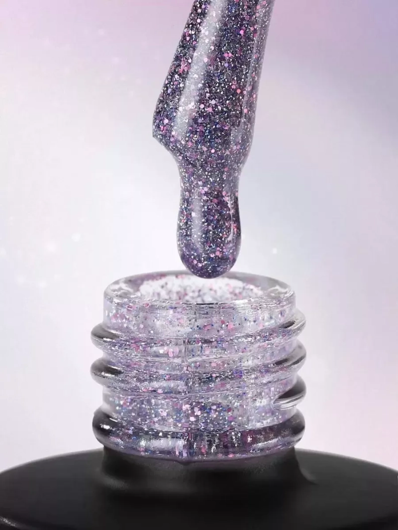 Светоотражающий гель лак с блестками т.731