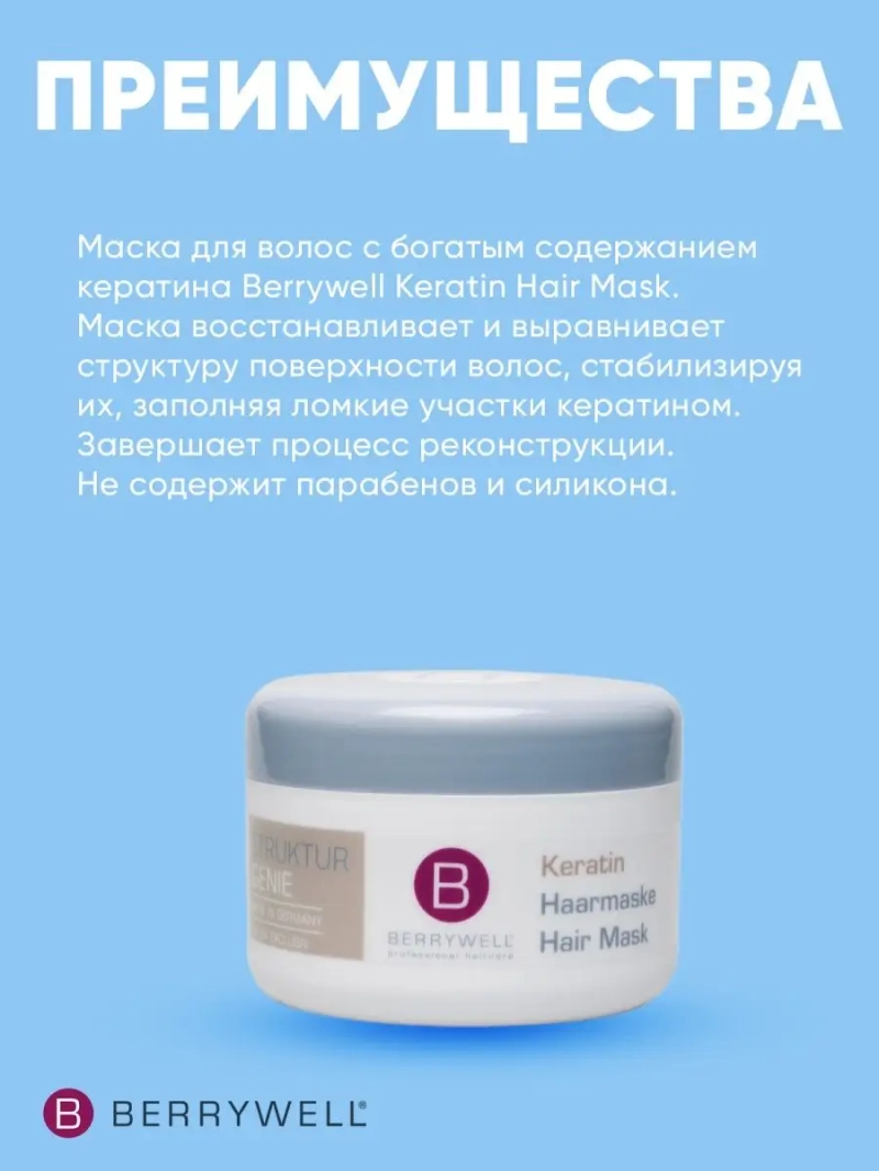 Сет кератиновый: Шампунь + Маска Keratin